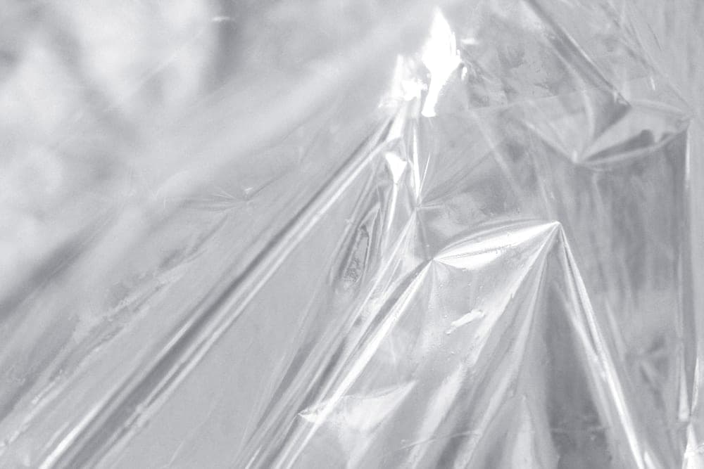 Translucent plastic photographed close up, showing texture and depth